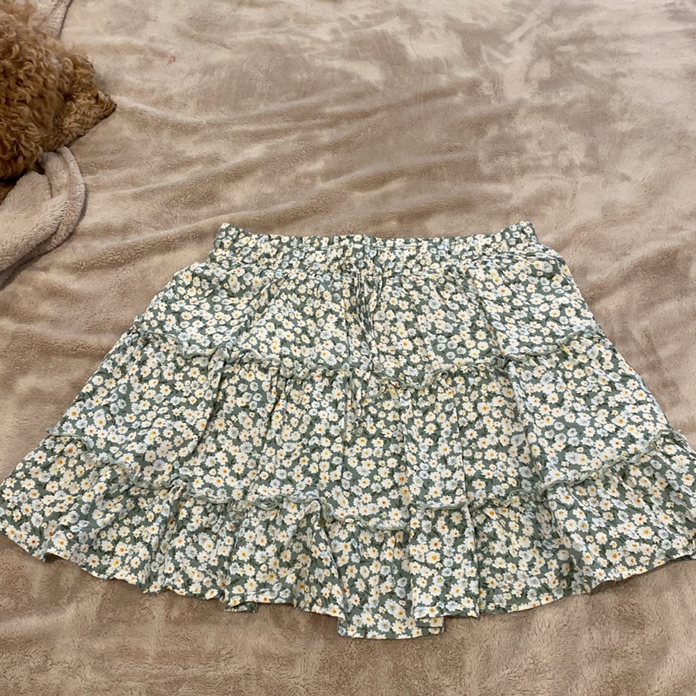 Sage green mini skirt